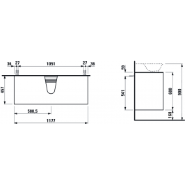 THE NEW CLASSIC spintelė praustuvui 1175x455x600 cm traffic grey