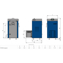 Granulinis katilas Elektromet EKO PE COMPACT 20/310 (galia 18kW talpa granulėms 310 l)