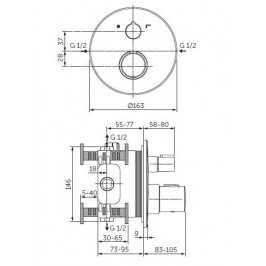 Ideal Standard virštinkinė termostatinio Ceratherm T100 dalis juoda matinė