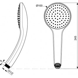 Ideal Standard dušo galva Idealrain Soft juoda matinė