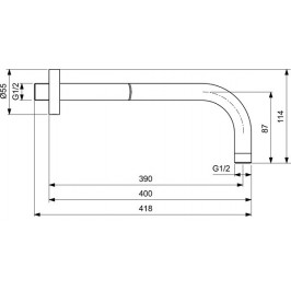 Ideal Standard sieninis dušo laikiklis 40 cm juodos matinės spalvos