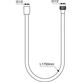 Ideal Standard dušo žarna 1750 juoda matinė