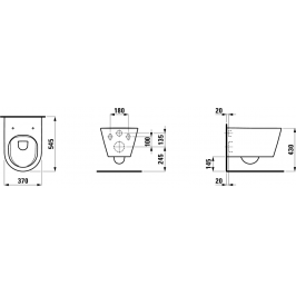 Kartell BY LAUFEN Pakabinamas WC Rimless  matinis grafito