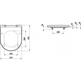 WC dangtis Kartell BY LAUFEN su Soft Close lengvai nuimamas matinis grafito