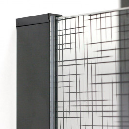 Dušo sienutė CALIDA 110 cm stiklas su piešiniu juodas profilis