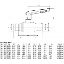 Nerūd.plieno pres. rutulinis ventilis KAN-therm Inox - 15