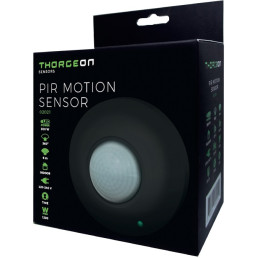 Judesio jutiklis, PIR 230 Vac, 360°, 6m, 1200W, paviršinis, juodas, THORGEON