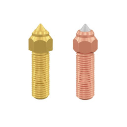 3D spausdintuvo purkštukų komplektas 1vnt žalvarinis, 1vnt varinis / grūdinto plieno 0.4mm skirti K1 / K1Max / CR-M4 / E...