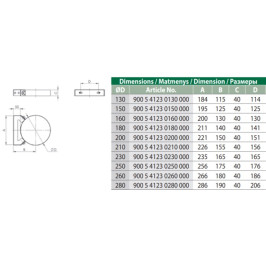 Kronšteinas sien. NP d.180 L-50 mm (BL) (900 5 4123 0180 000)