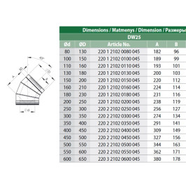 DW alkūnė HeatUp NPNP d.130/ 180 45° (H221 1 2102 0130 045)