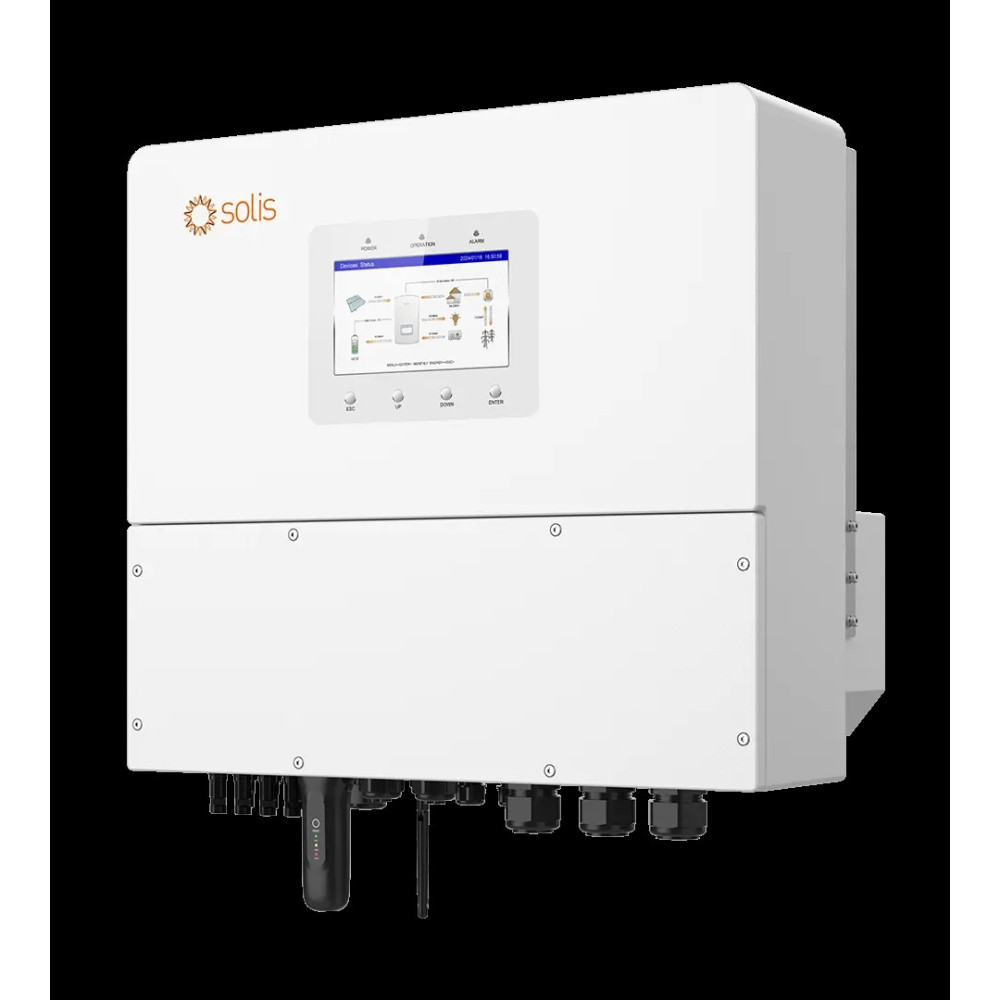 Hibridinis inverteris Solis S6-EH3P15K-H 15kW trifazis, 4 MPP, DC, HV baterijoms