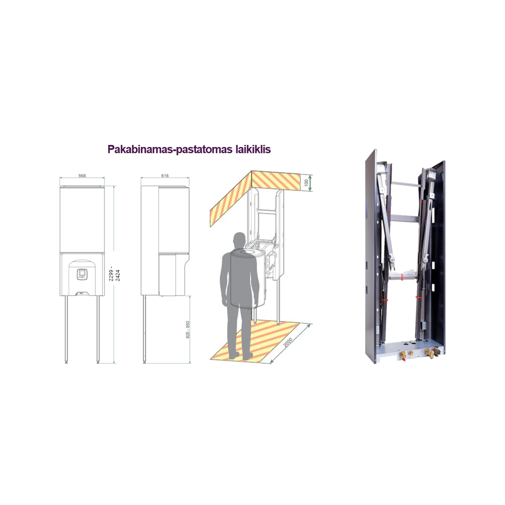 Pakabinamas-pastatomas laikiklis Atlantic SYNEA DUO šilumos siurbliams