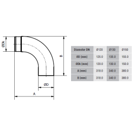 Lenkta alkūnė - žema KG150/ 90-CZ2/ N