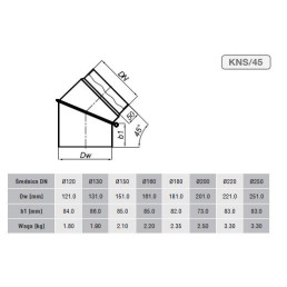 Reguliuojama alkūnė 200/ 45' be pravalos