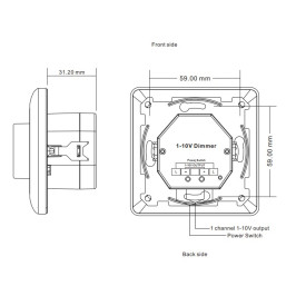Reguliatorius šviesai įmontuojamas sienoje 1-10V, 230VAC Sunricher