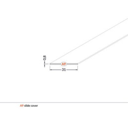 LED profilio VARIO30 dangtelis, įstumiamas, baltas, 2m, TOPMET