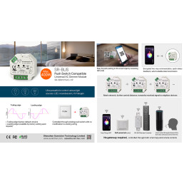 Apšvietimo valdiklis 100-240Vac 200W TRIAC, SR-BUS serija, Bluetooth, Sunricher