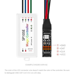 LED skaitmeninės juostos valdiklis 5-24V, Bluetooth, 2048 PIX