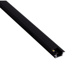 Profilis aliuminis juodas LED juostoms, su juodu dangteliu, įleidžiamas INLINE MINI XL 3m