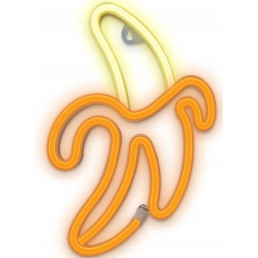 LED NEON dekoracija BANANAS, balta-geltona, 5V USB/ 3xAA