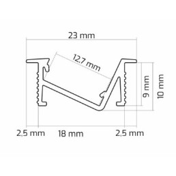 LED profilis ZENOLINE anoduotas su baltu dangteliu, 3 metrai