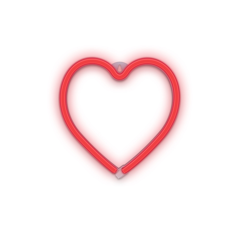 LED NEON dekoracija ŠIRDIS, raudona, 5V USB/ 3xAA