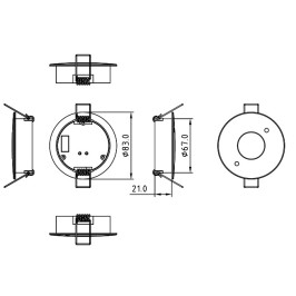 DALI sistemos judesio ir apšvietos jutiklis 12V/ 24V/ 36V, įleidžiamas, mikrobangų