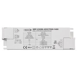 Impulsinis srovės šaltinis LED 45W, CCT, 6-58Vdc, 500-1400mA, valdomas PUSH-DIM, DALI-2 su NFC nustatymu, PFC, Sunricher