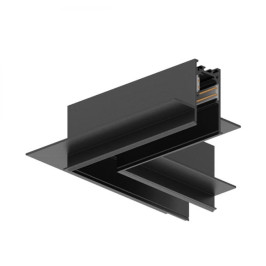 Magnetinio bėgelio kampinė jungtis, įleidžiama, priglaistoma L formos