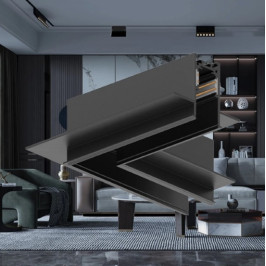 Magnetinio bėgelio kampinė jungtis, įleidžiama, priglaistoma L formos