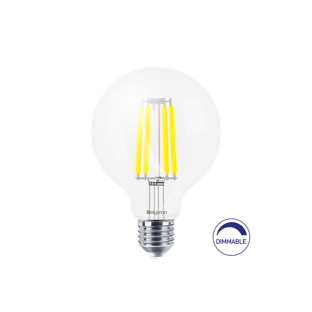 LED lemputė E27 230V G95 8W 806lm, FILAMENT, šiltai balta 2700K, pritemdoma