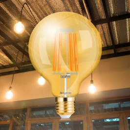 LED lemputė E27 230V G95 6W 540lm, FILAMENT, gintarinė balta 2200K, pritemdoma