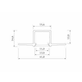 Profilis aliuminis anoduotas LED juostoms įleidžiamas, priglaistomas, GAUDI, 2m
