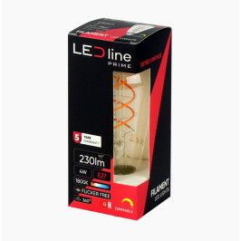 LED lemputė E27 ST64 230V 4W 230lm, gintarinė balta 1800K, RETRO VINTAGE, pritemdoma, LED line PRIME