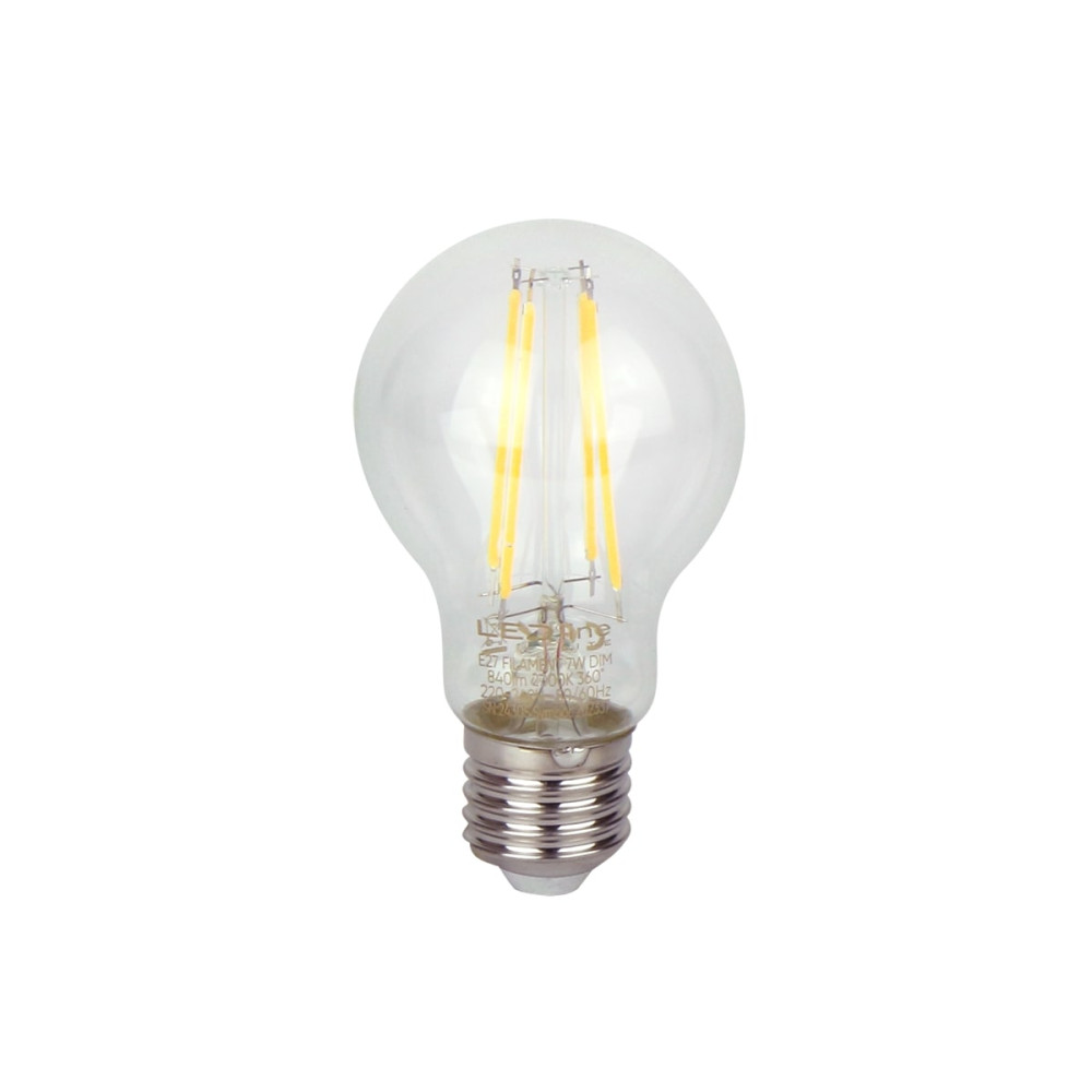 LED lemputė E27 A60 230V 7W 840lm, šiltai balta 2700K, pritemdoma, LED line LITE