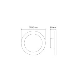 LED šviestuvas CALMOS 18W 4000K 2100lm hermetinis IP44, 190mm skersmens