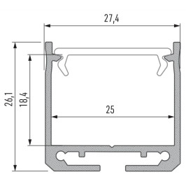 LED profilis DILEDA 2.02m juodas, lakuotas