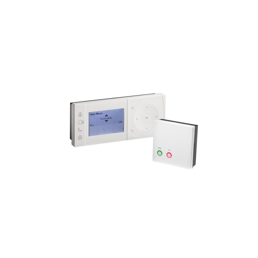 Progr. patalpos termostatas ir imtuvas TPOne-RF + RX1S RF baterija maitinamas radijo ryšiu valdomas