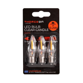 LED lemputės E10 žemos įtampos 0.2W 8-55V, 0.2W 12lm, 2100K, 3vnt. Žvakutės