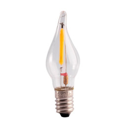 LED lemputės E10 žemos įtampos 0.2W 8-55V, 0.2W 12lm, 2100K, 3vnt. Žvakutės