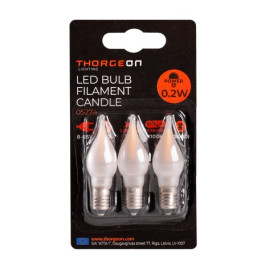 LED lemputės E10 žemos įtampos 0.2W 8-55V, 0.2W 12lm, 2100K, 3vnt. žvakutės matinės