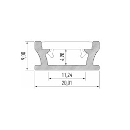 LED profilis TERRA, skirtas montuoti į grindis, juodas, lakuotas, 2.02m