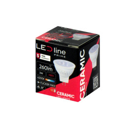 LED lemputė MR11 10-14V AC/ DC 3W, 330lm, neutraliai balta 4000K, keramikinė, 38°