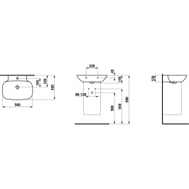 Praustuvas INO 560x450 mm 1 skyle maišyt. SaphirKeramik baltas