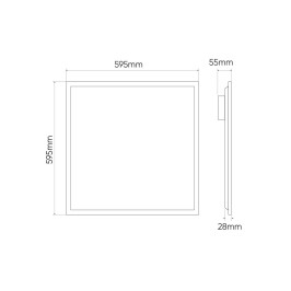 LED panelė BACKLIT, 42W 150lm/ W, 4000K 6300lm UGR 19 60x60cm