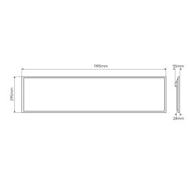 LED šviesos panelė 40W, 4800lm, 4000K neutraliai balta, 120 x 30 cm, BACKLIT