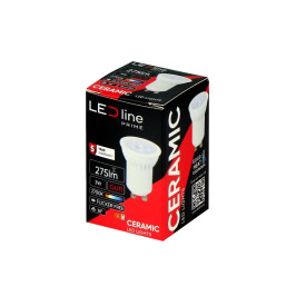 Lemputė LED GU11 230V 3W 330lm 38° šiltai balta 2700K, keramikinė