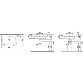 Praustuvas Deep 60 cm su 1 skyle maišyt. vid. baltas