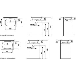 Praustuvas-dubuo INO 500x350 mm Saphir Keramik su perlaja be skylės maišytuvui baltas