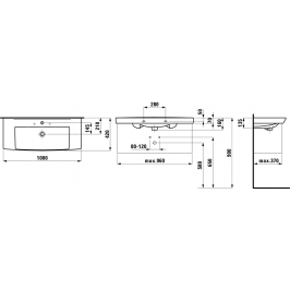 Praustuvas PRO NORDIC 100x42 su 1 anga maišytuvui baltas